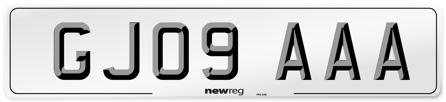 GJ09 AAA Number Plate from New Reg